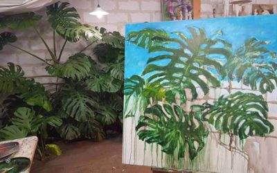 Painting of monstera deliciosa